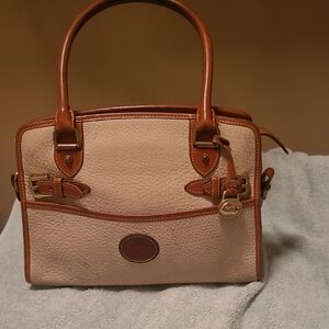 Dooney & Bourke Cream and Brown Satchel